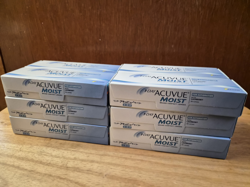 6 Boxes 1-DAY ACUVUE MOIST Contact Lenses for Astigmatism