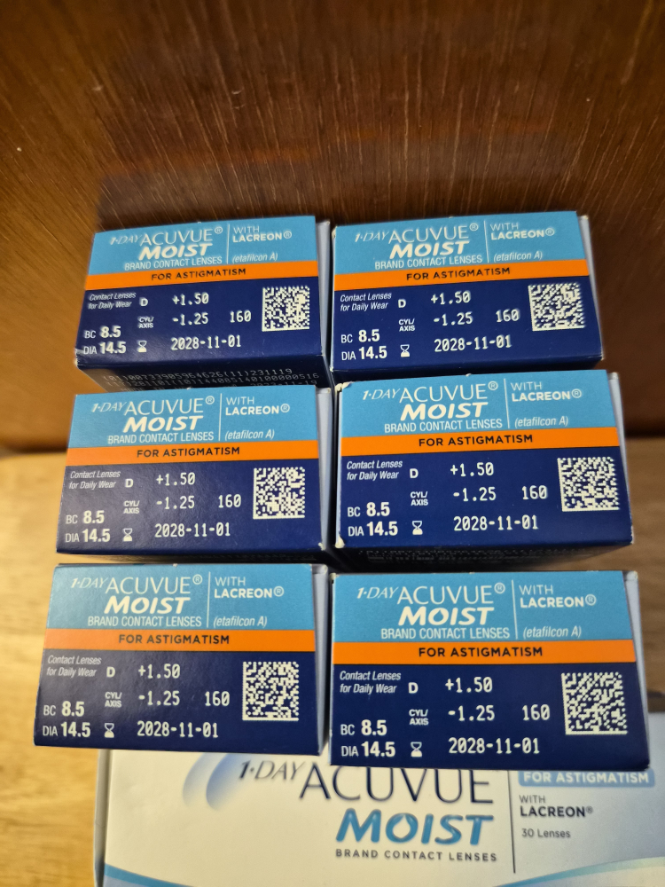 6 Boxes 1-DAY ACUVUE MOIST Contact Lenses for Astigmatism - photo 2