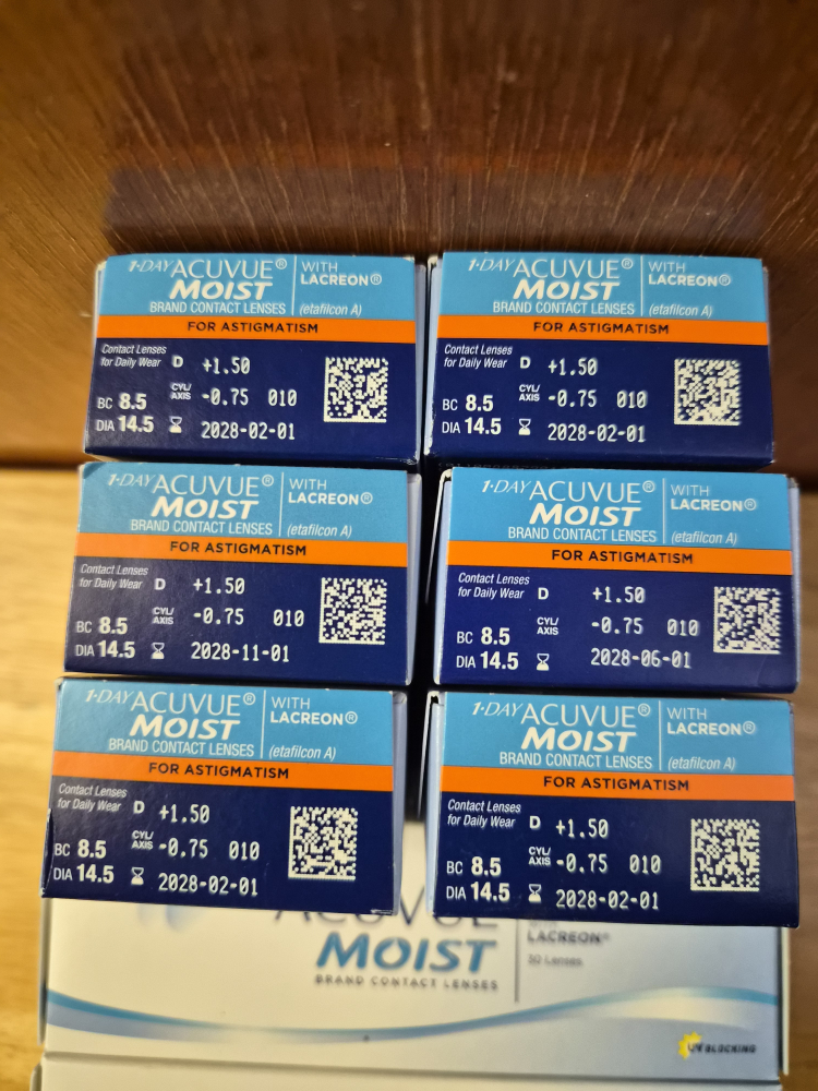 6 Boxes 1-DAY ACUVUE MOIST Contact Lenses for Astigmatism - photo 3