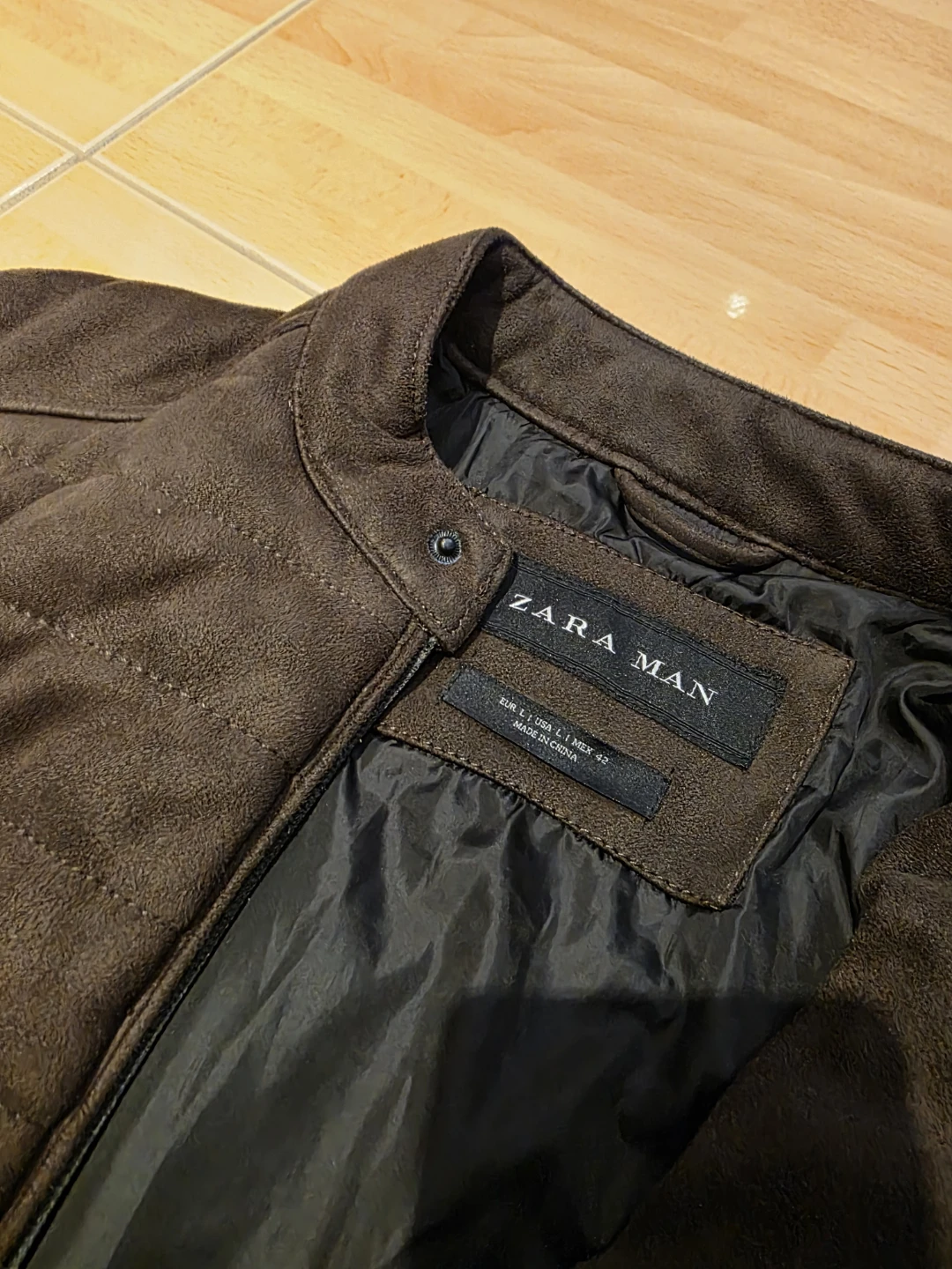 Zara Man Brown Suede Quilted Jacket - photo 2