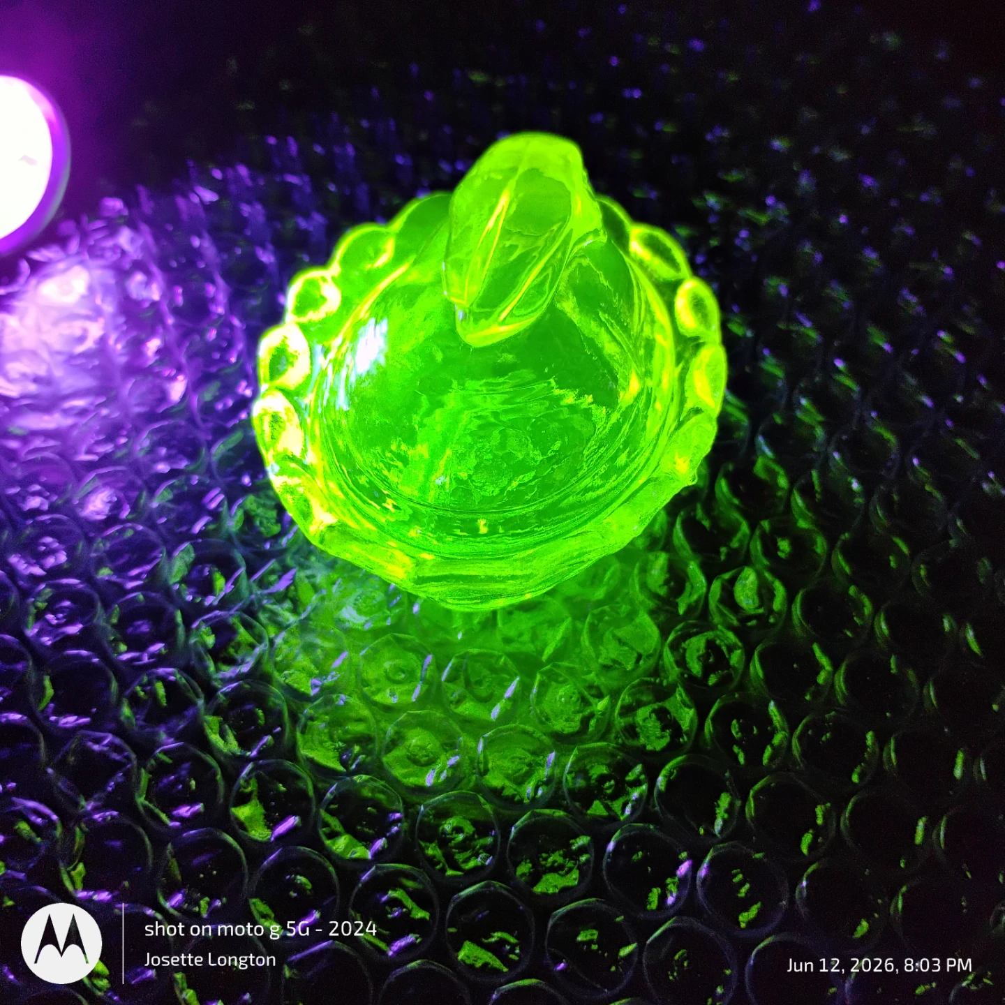Vintage Boyd Uranium Glass Bunny on Nest - photo 4