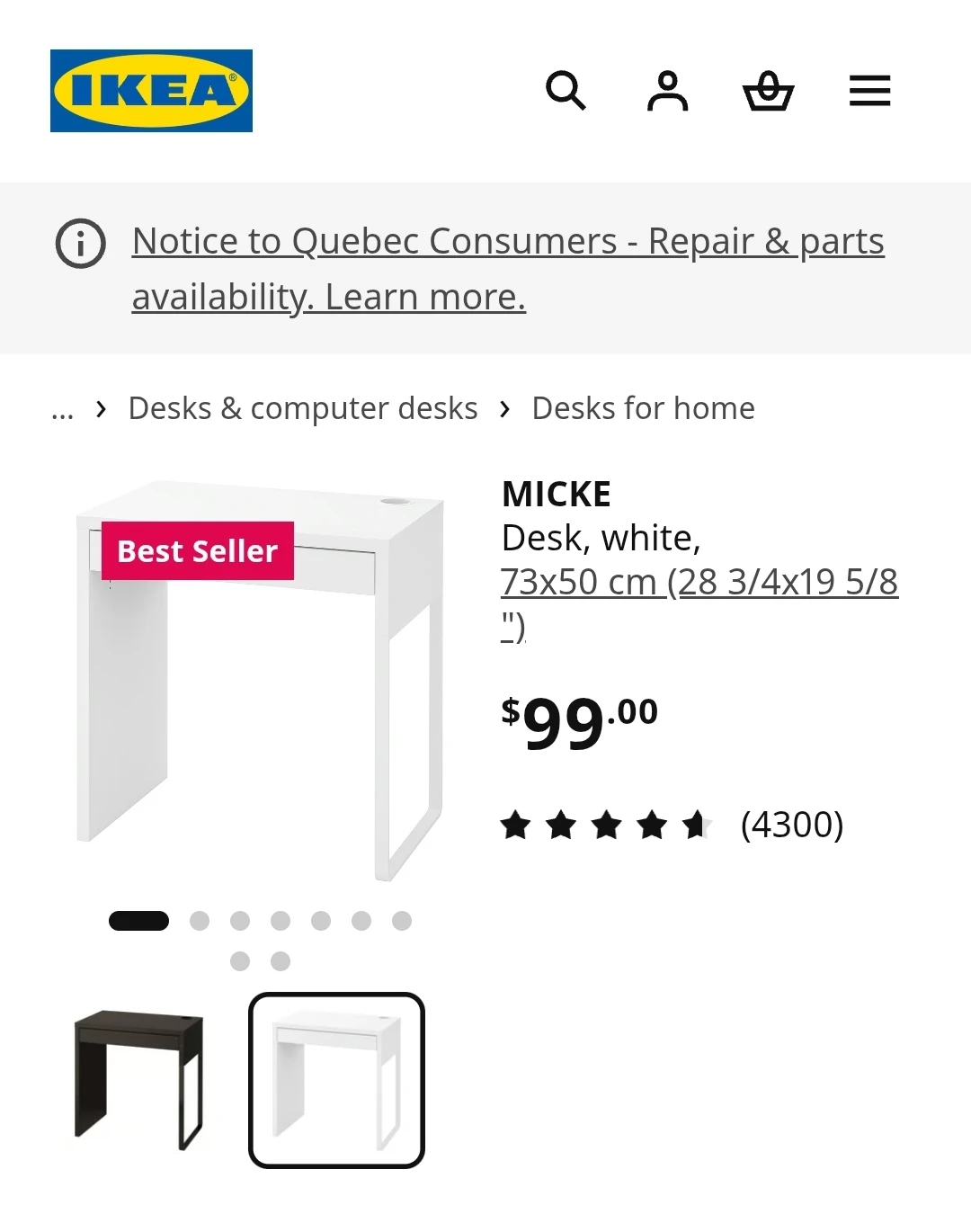 IKEA MICKE Desk