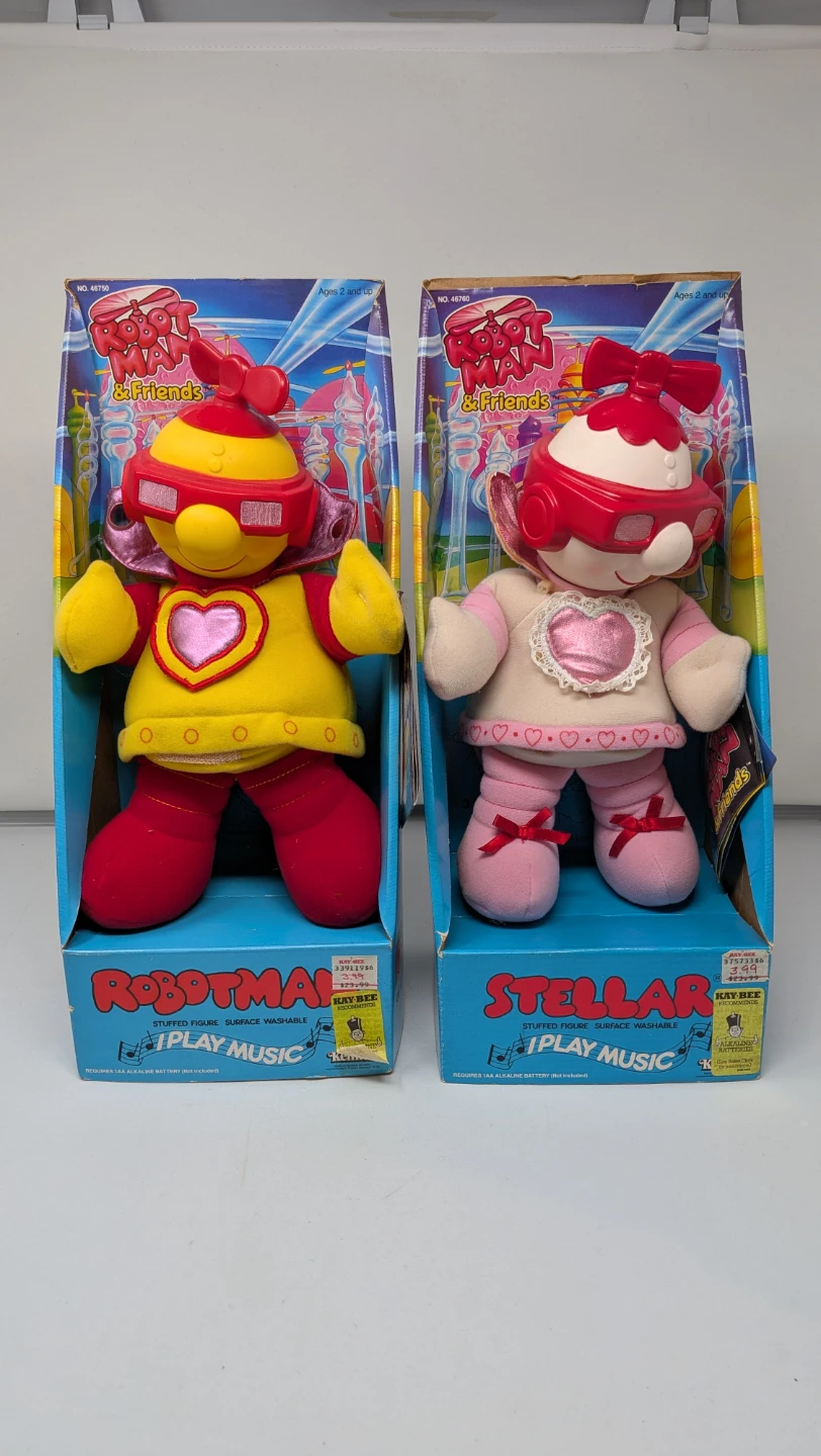 Vintage 1984 Robotman & Friends Plush Set – New in Box