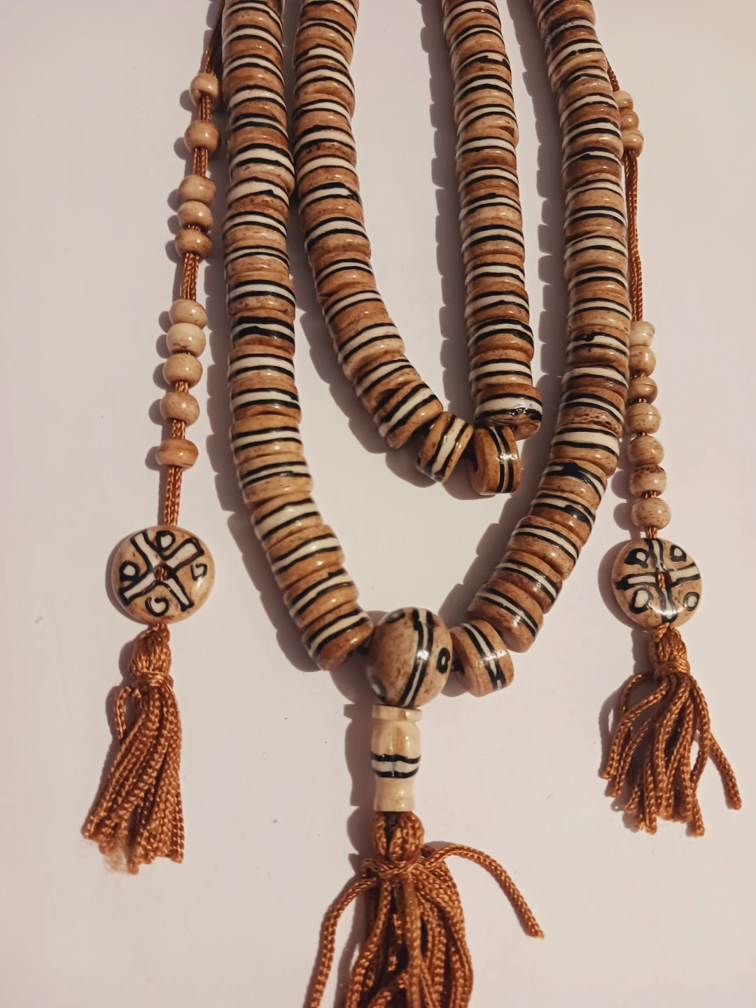 Tibetan Buddhist Yak Bone Prayer Mala Beads - photo 2