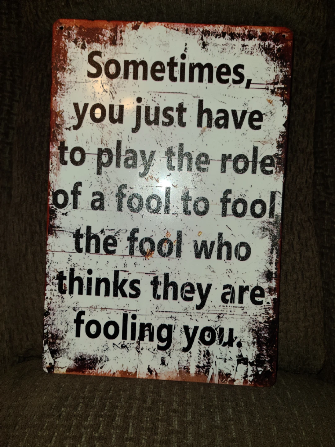 Metal Sign - Sometimes you just have to play the role of a fool