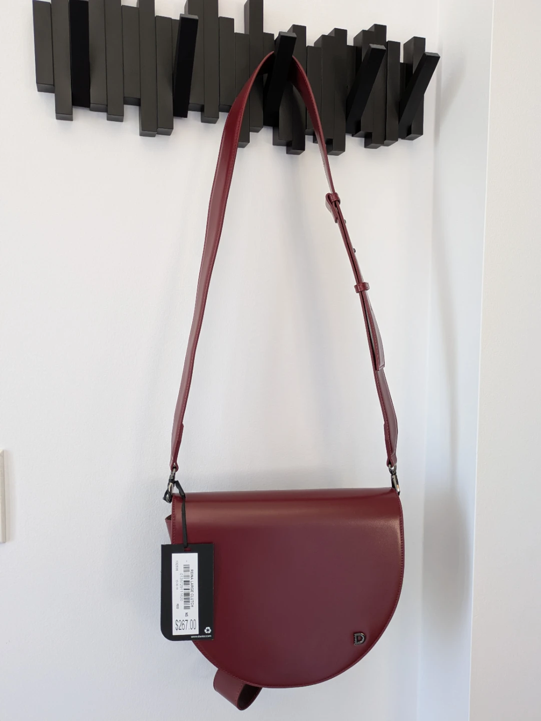 DANIER Leather Shoulder Bag - Burgundy - photo 2