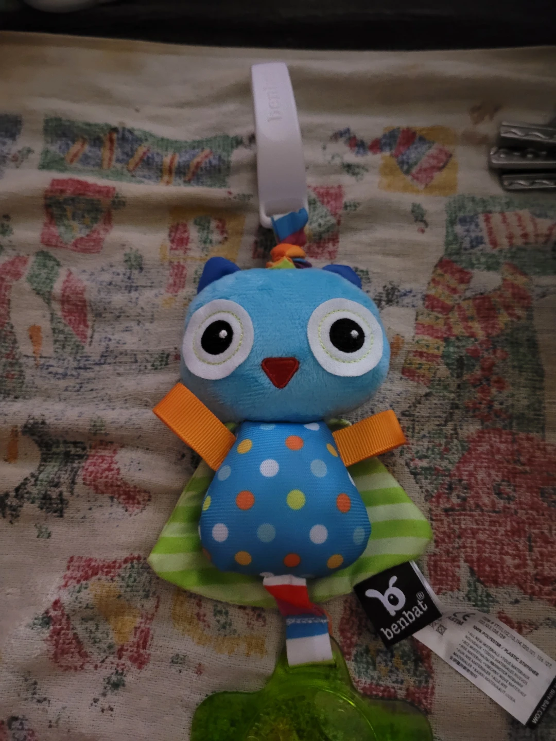 BenBat Dazzle Friends Owl Travel Jitter Toy.