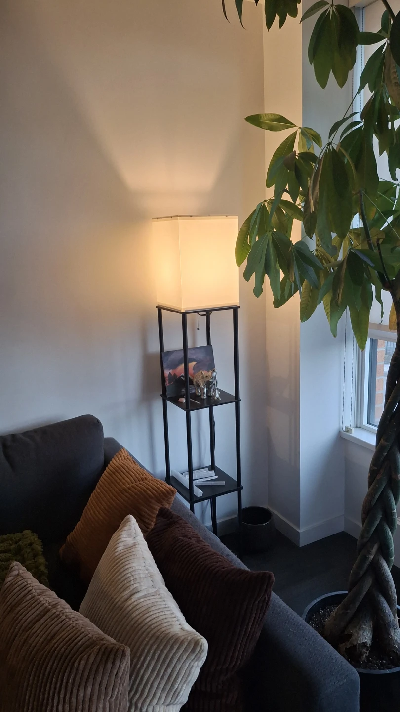 Shelf Floor Lamp with White Square Shade - photo 4