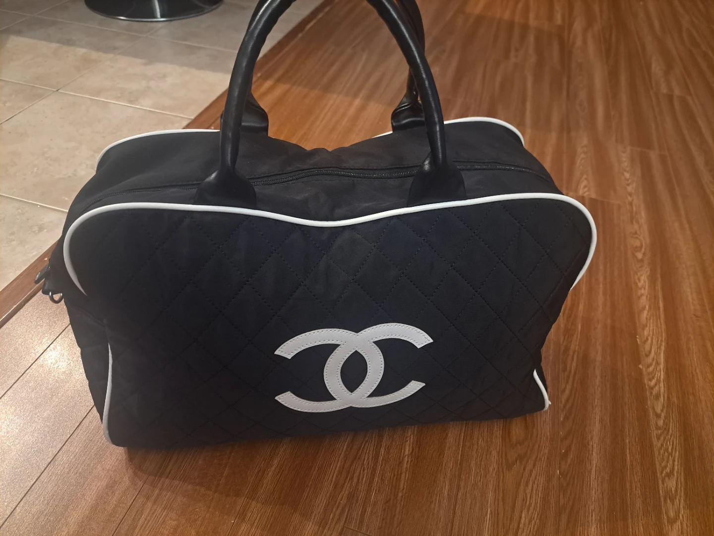 Black Quilted Duffel Bag - photo 2