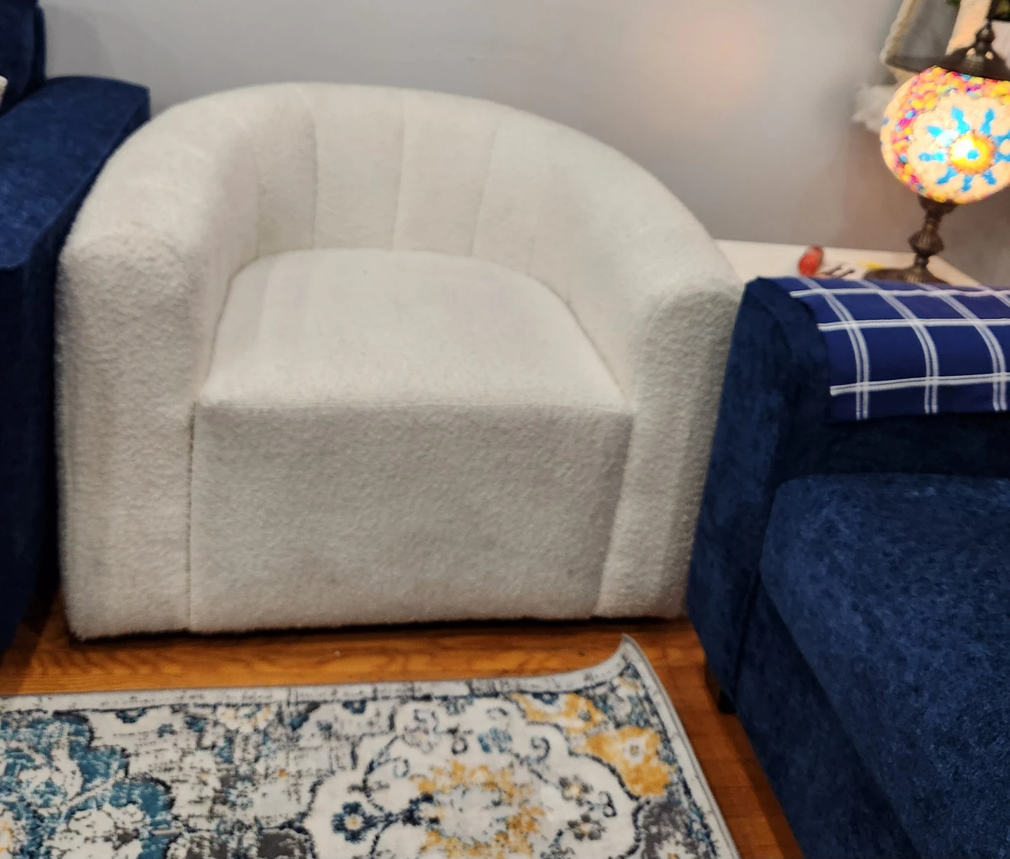 White Sherpa Accent Chair