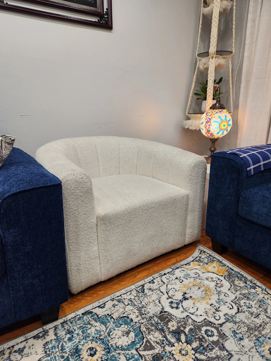 White Sherpa Accent Chair - photo 3