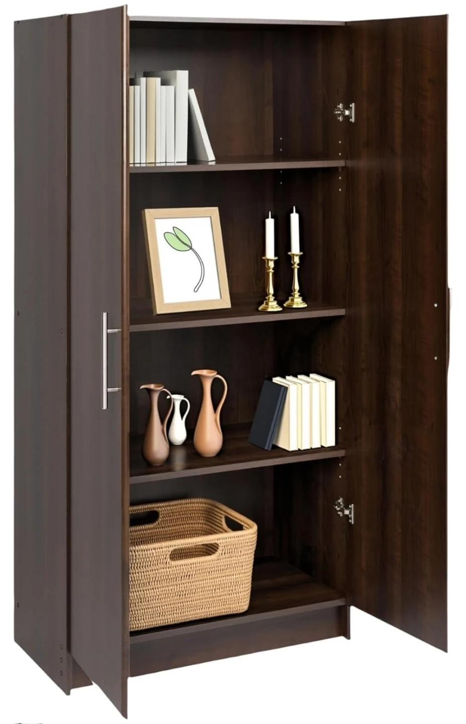 Dark Brown Storage Cabinet with Doors - photo 2
