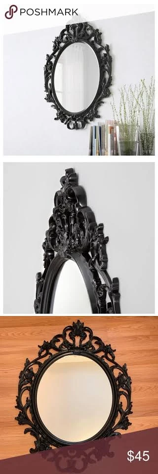 IKEA Ung Drill Mirror Oval Black - photo 3