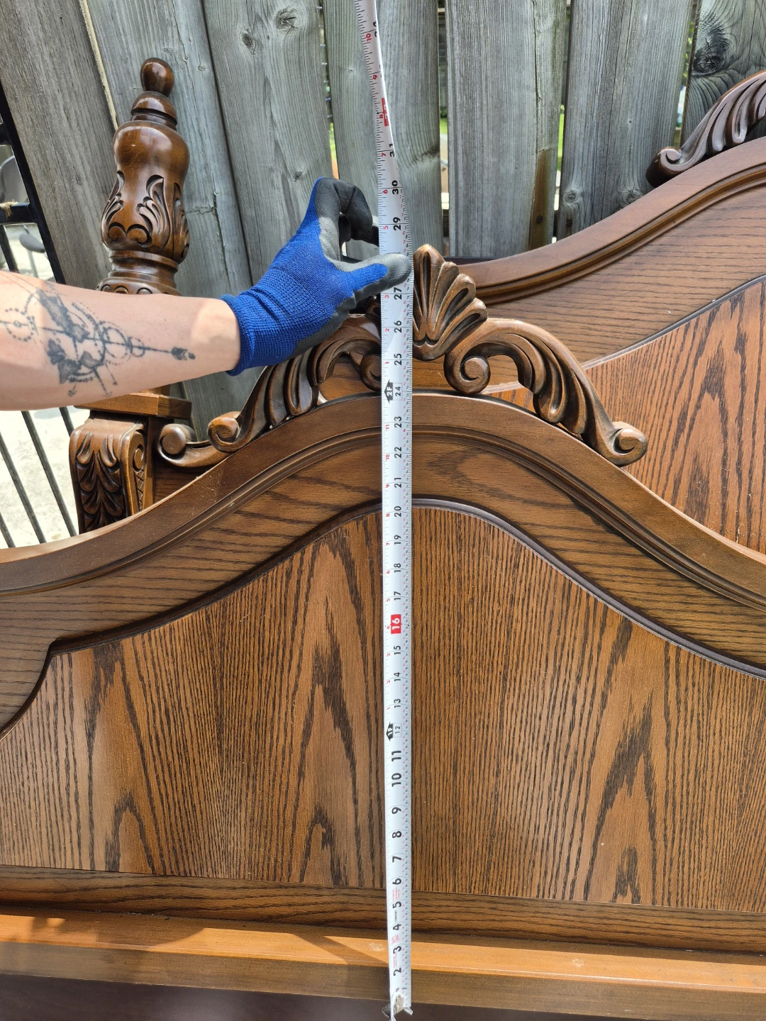 Solid Wood Head and Foot Board Queen Size - photo 3