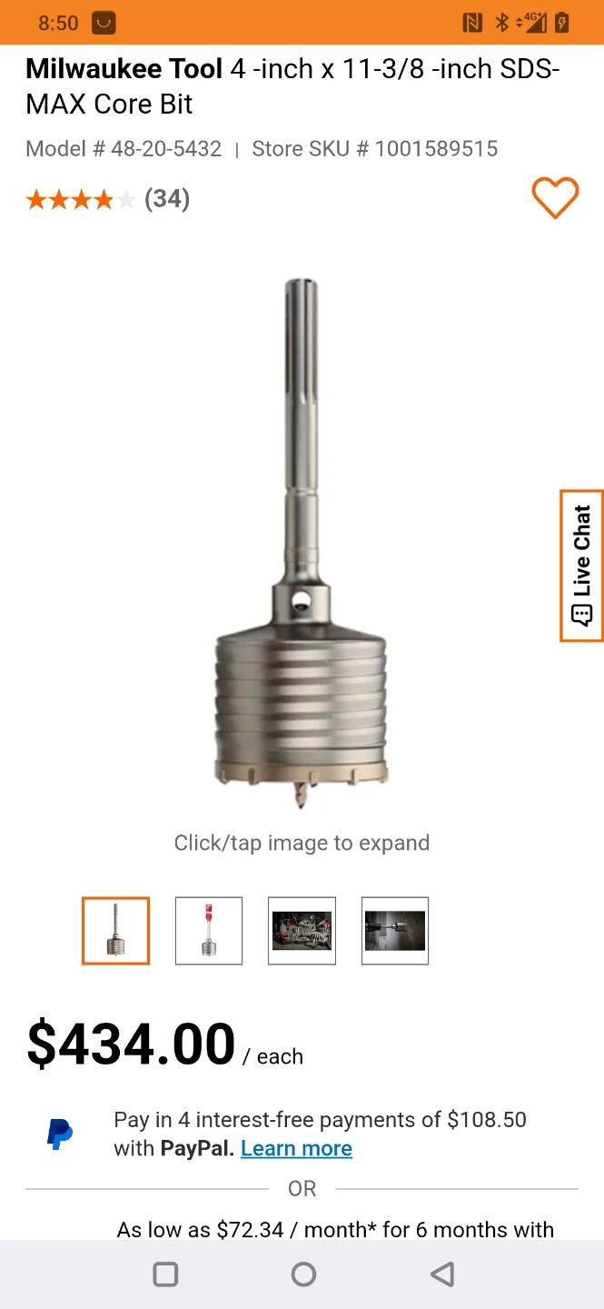 Milwaukee Tool SDS-MAX Core Bit. Brand new.