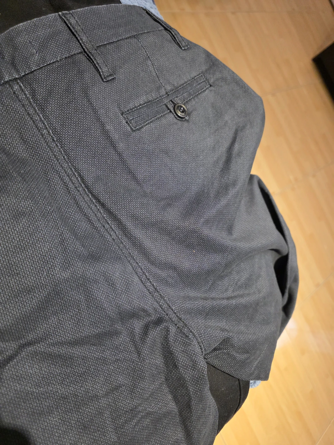 Massimo Dutti Charcoal Grey Textured Chinos - photo 3