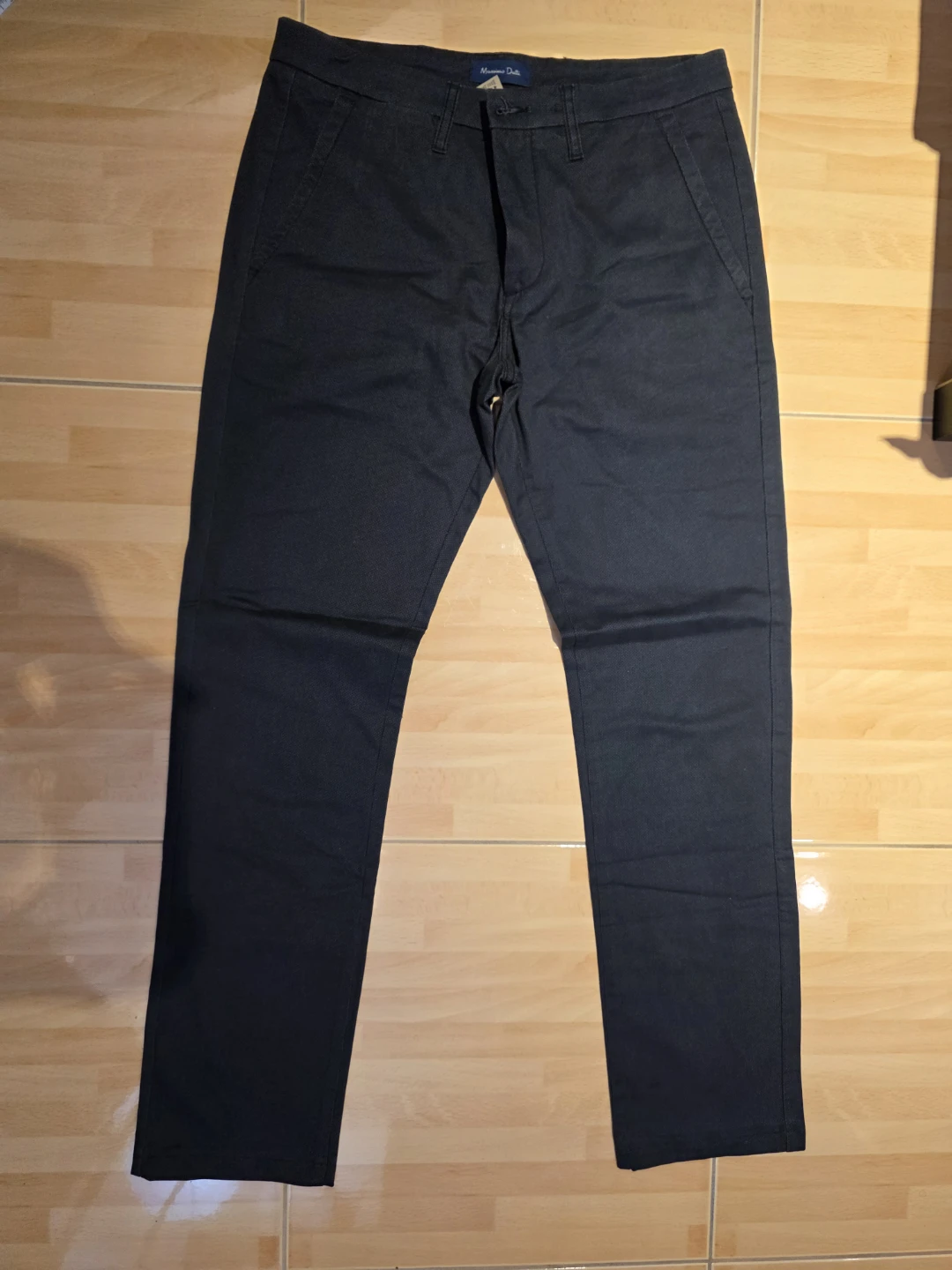 Massimo Dutti Charcoal Grey Textured Chinos - photo 4
