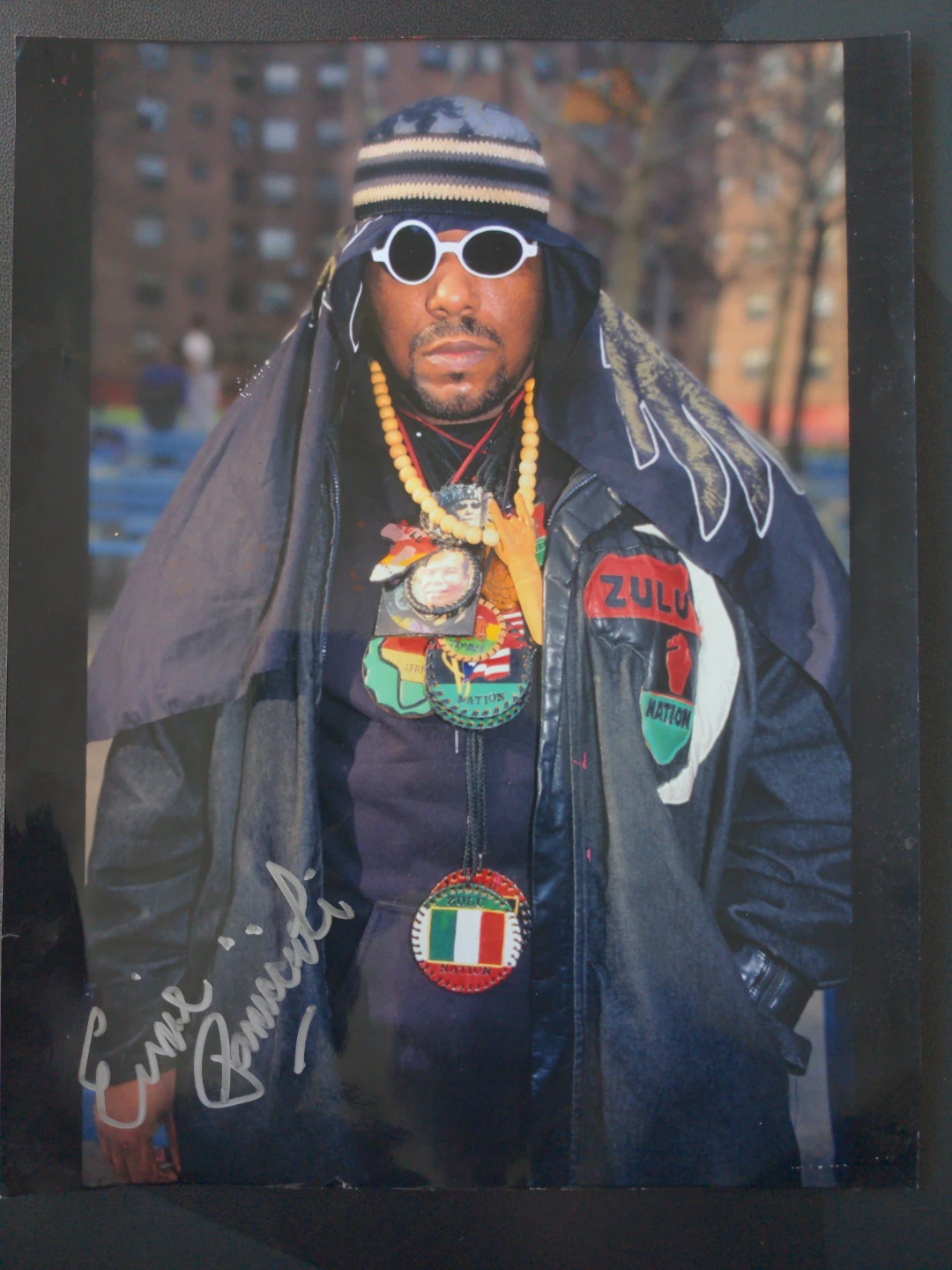 Afrika Bambaataa Signed Zulu Nation Photograph