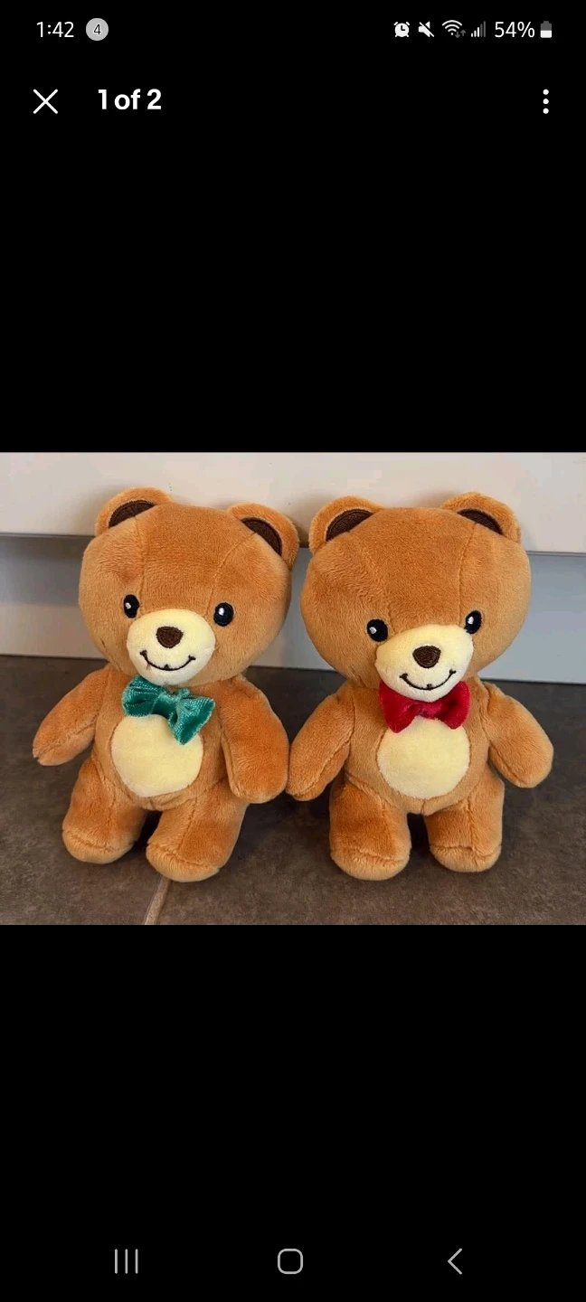Two Kraft brenie Teddy Bears with Bowties