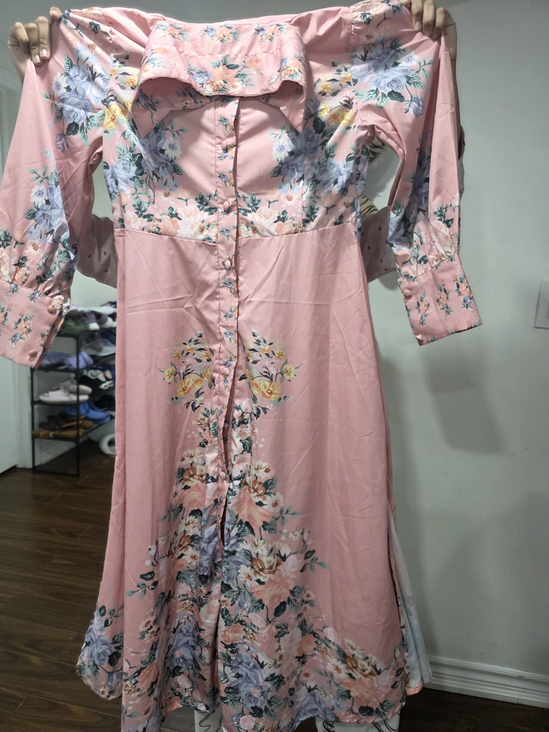 Pink floral maxi dress - photo 4