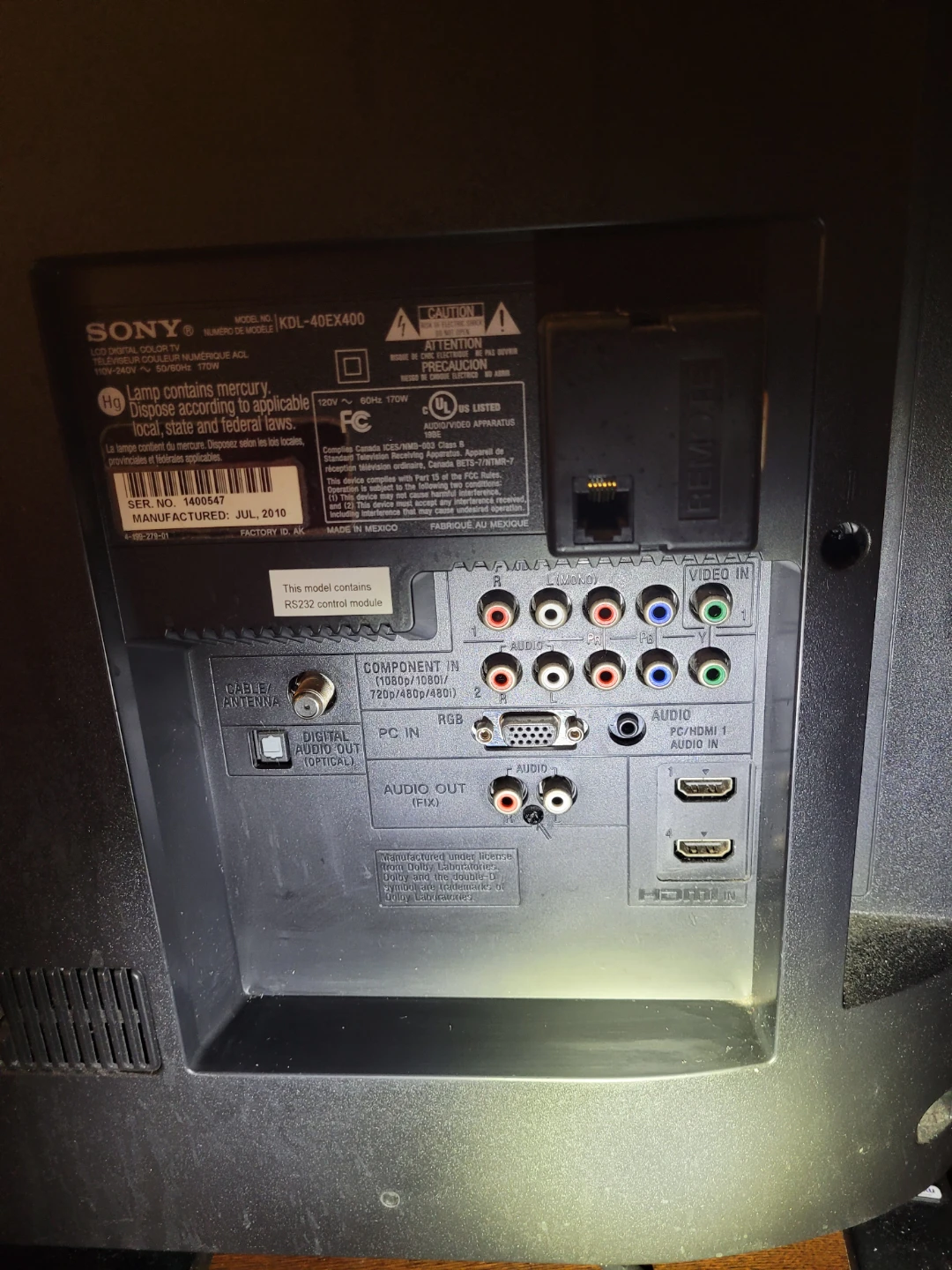 Sony KDL-40EX400 40-inch LCD TV