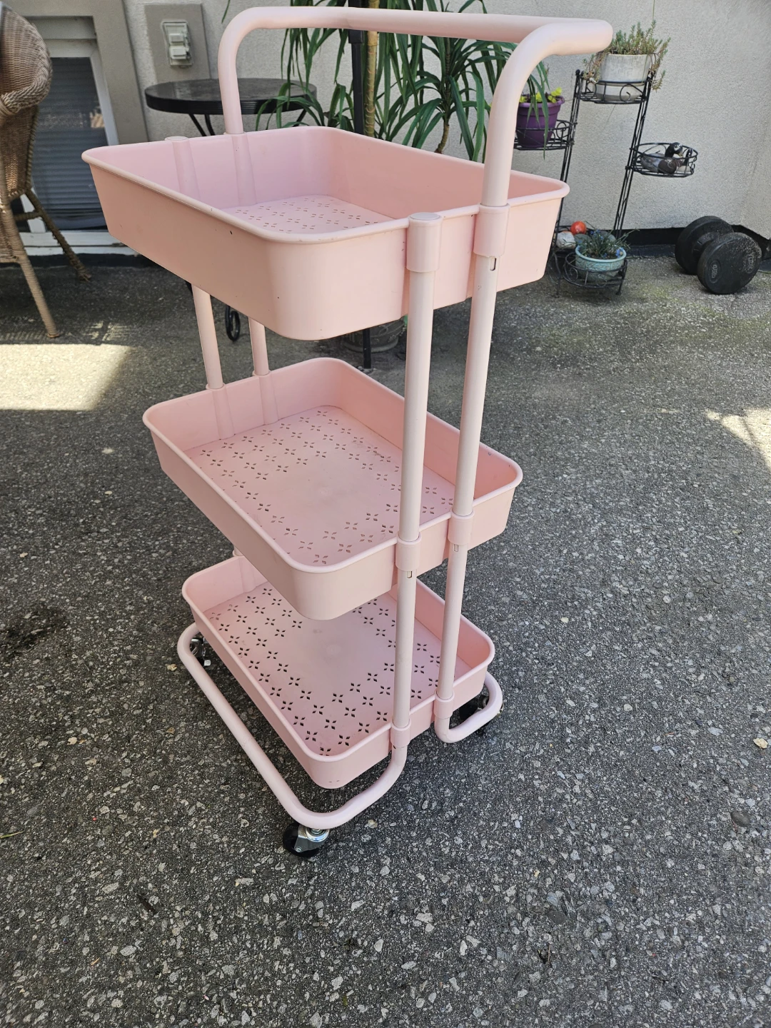 Pink 3-Tier Rolling Cart - photo 2