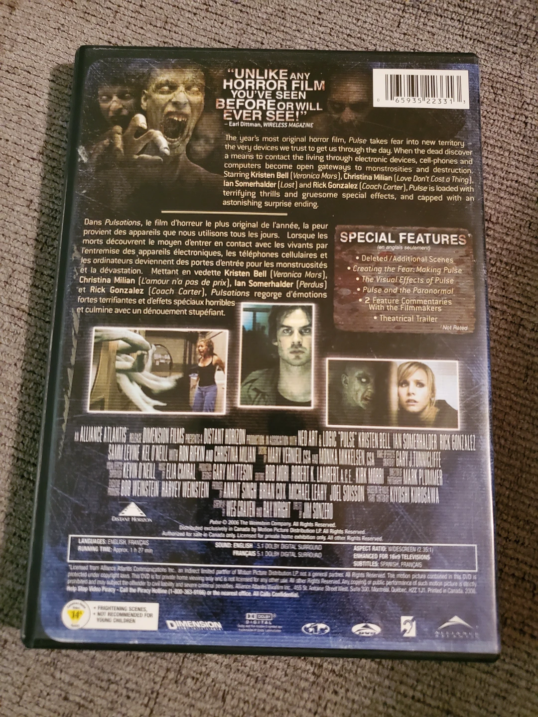 Pulse Unrated Widescreen Edition DVD ⚽ - photo 2