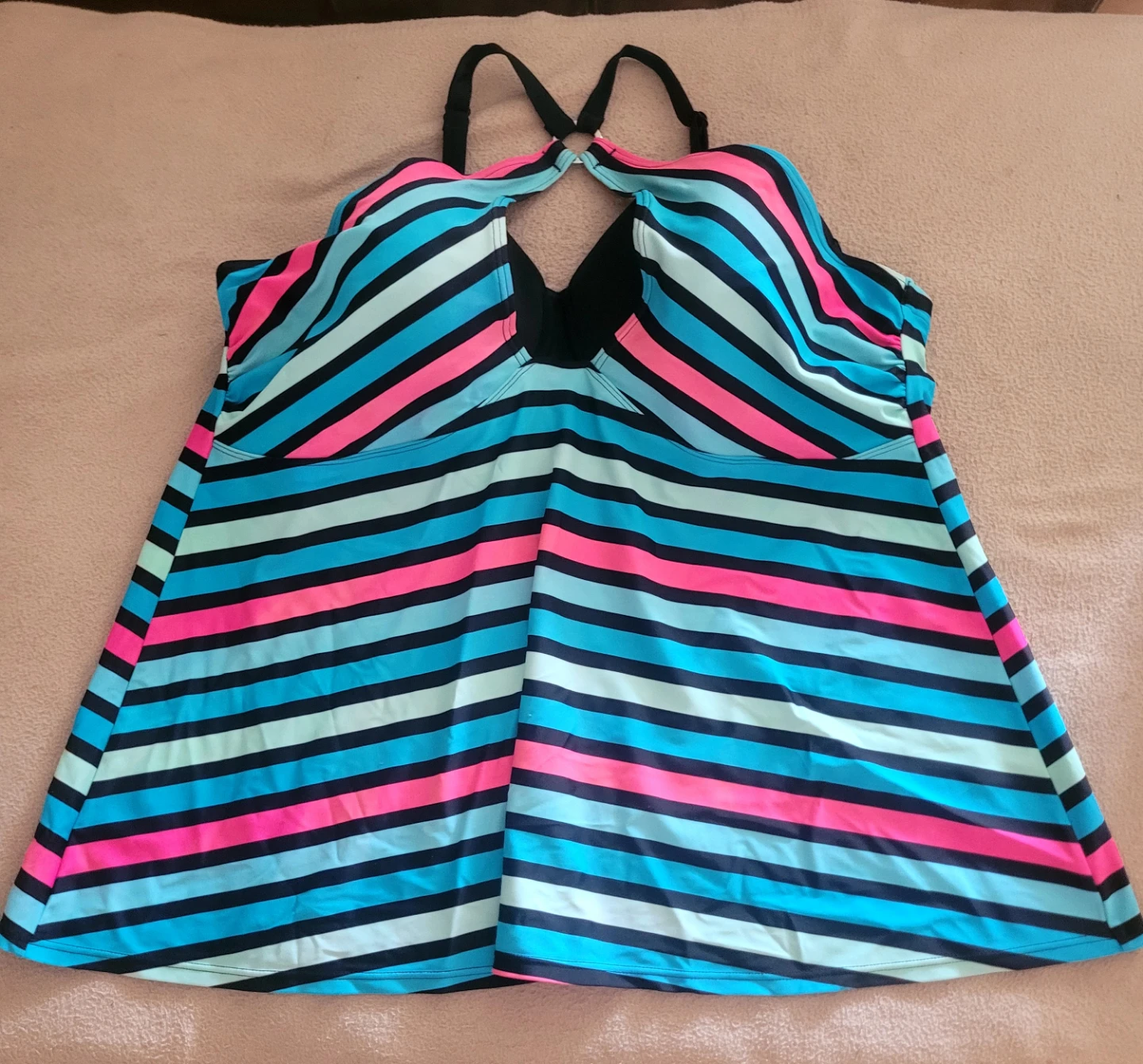 Cactus Striped Tankini Top