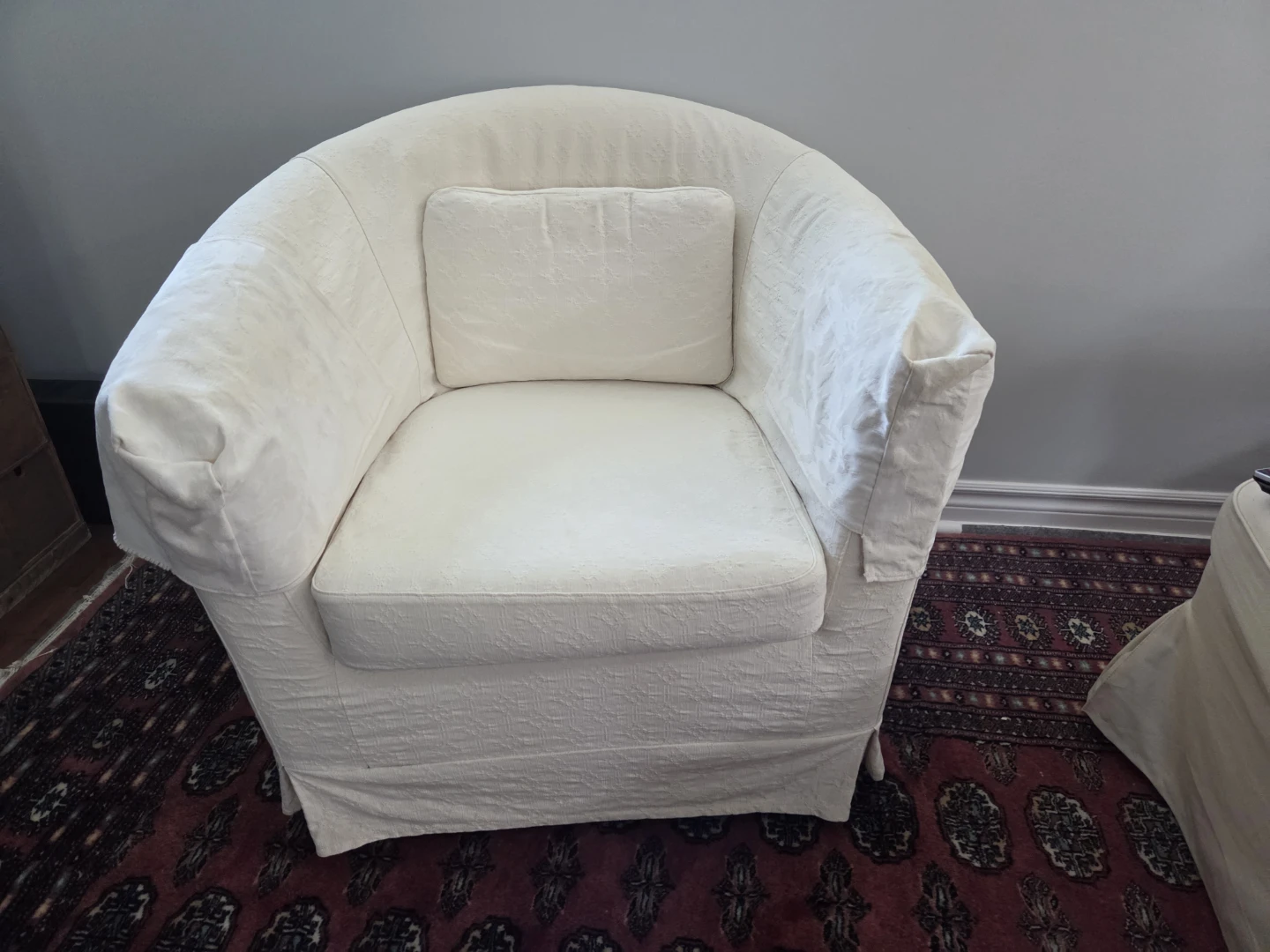 White Armchair with Slipcover
