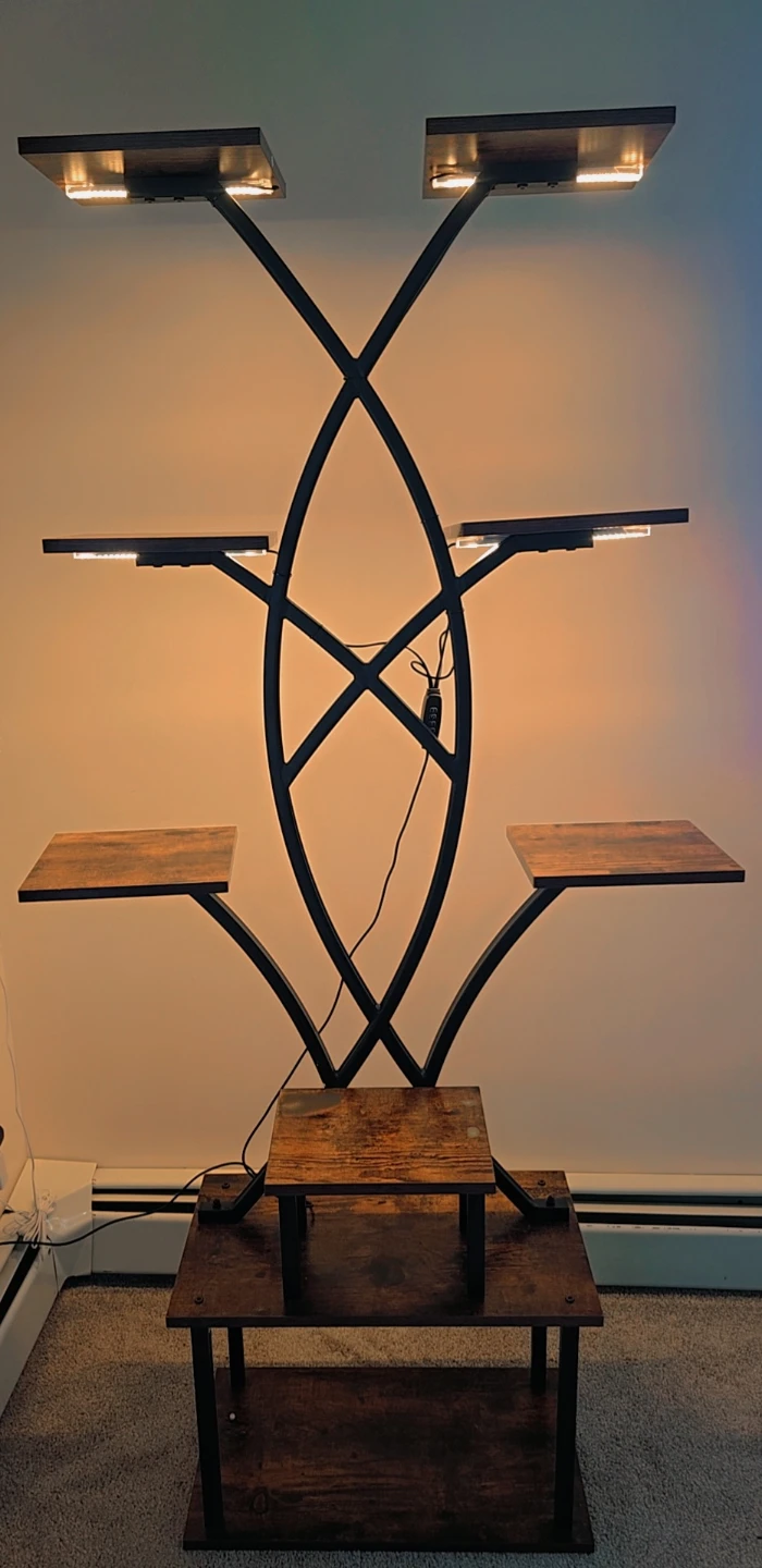 Tiered Plant Stand with LED Grow Lights - photo 3