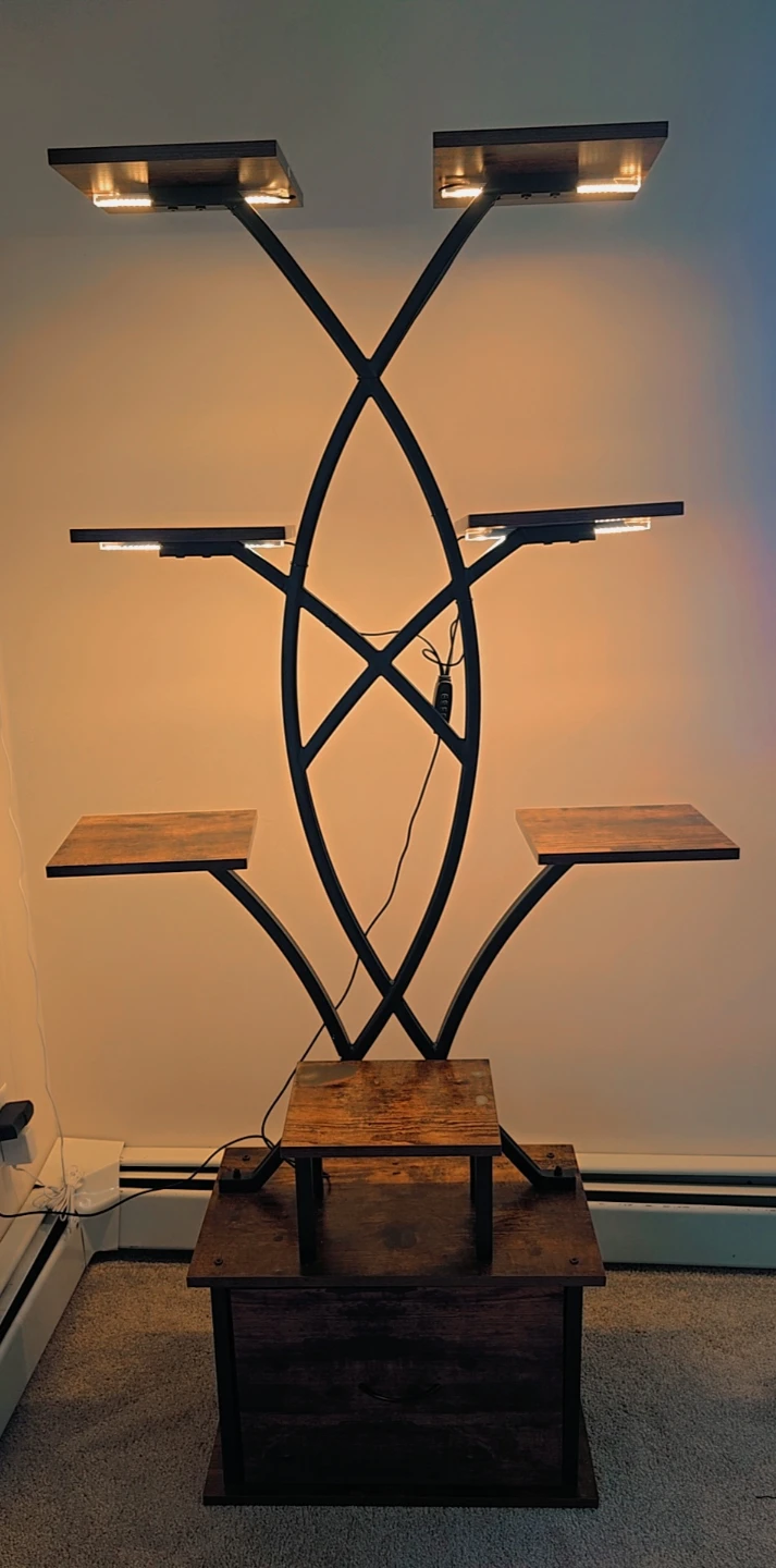 Tiered Plant Stand with LED Grow Lights - photo 4