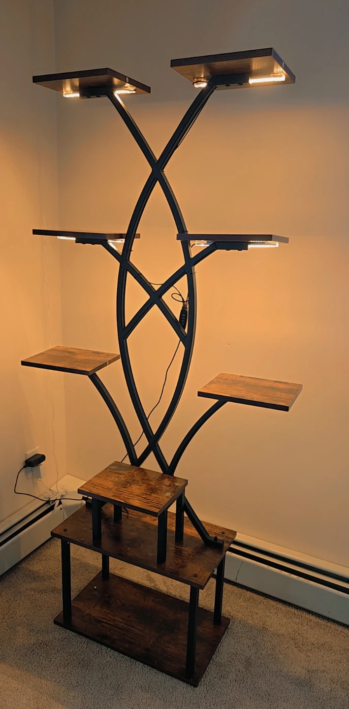 Tiered Plant Stand with LED Grow Lights - photo 5