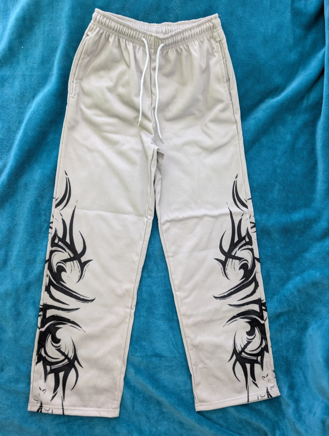 Light Grey Sweatpants with Tribal Design