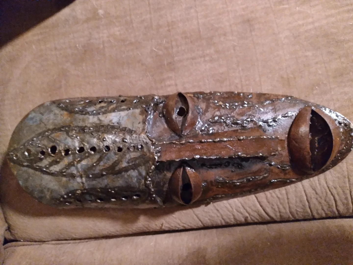 Handmade Metal Face Mask Sculpture