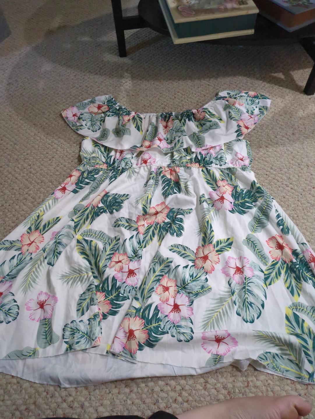 Women's Tropical Floral Off-the-Shoulder Dress Size 3