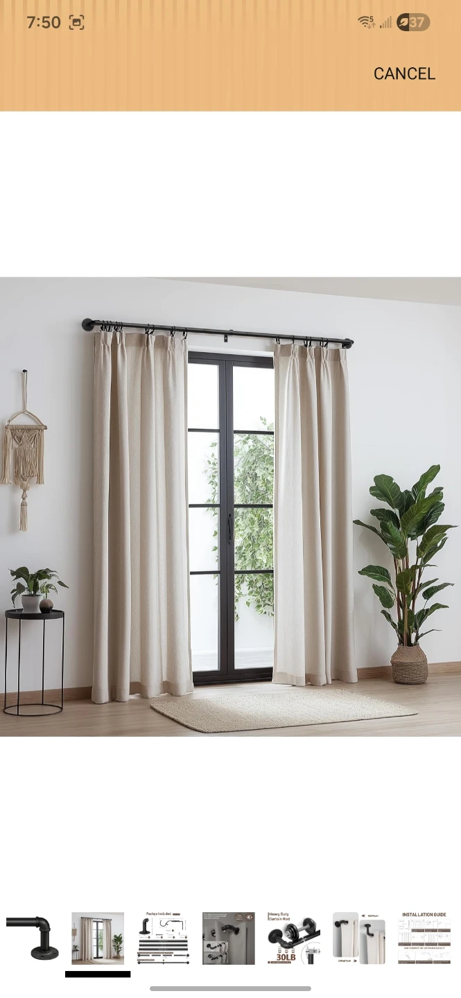Zeerobee Industrial Wrap Around Curtain Rod - photo 3