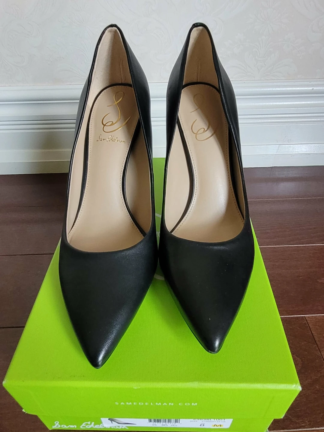 Sam Edelman Hazel Black Leather Heels Size 8