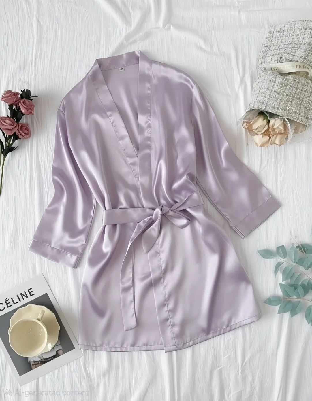 Lilac Satin Robe