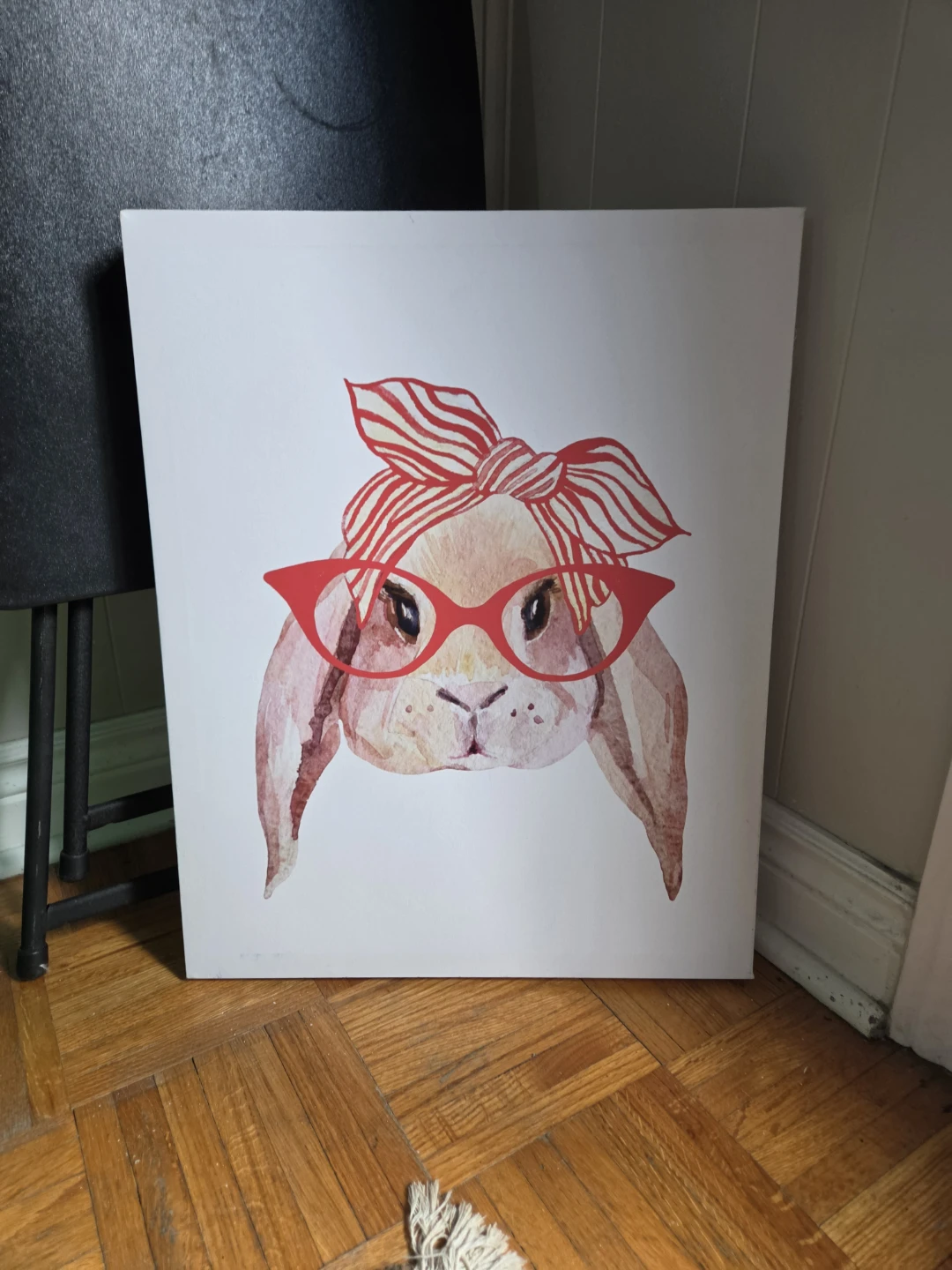Canvas Print - Watercolour Bunny with Glasses
