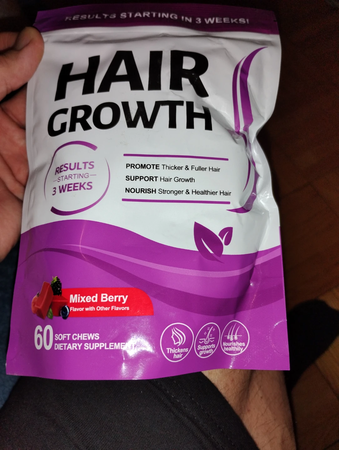 Hair Growth Soft Chews - Mixed Berry Flavor