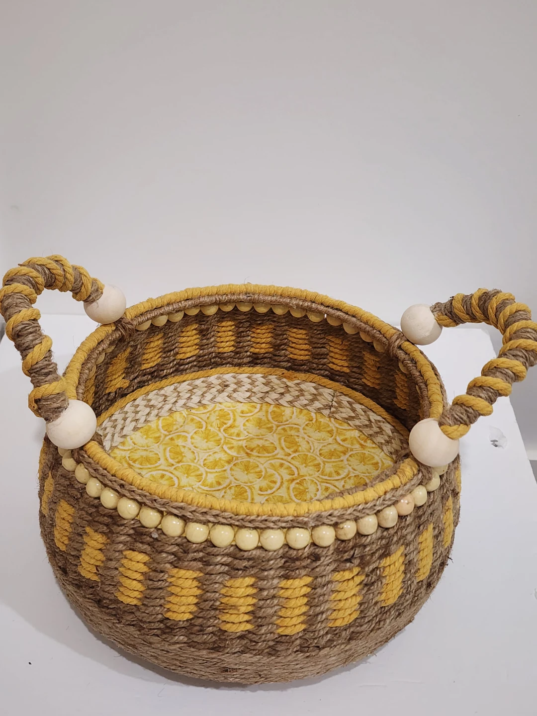 Handwoven Jute Storage Basket with Handles - photo 4