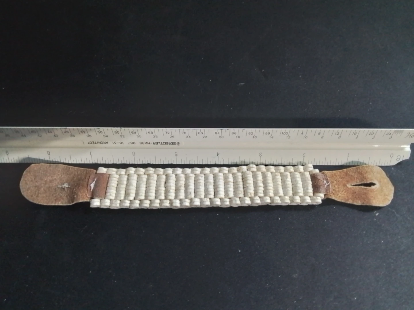 Vng San Bushman Handcrafted Ostrich Eggshell & Leather Bracelet - photo 4