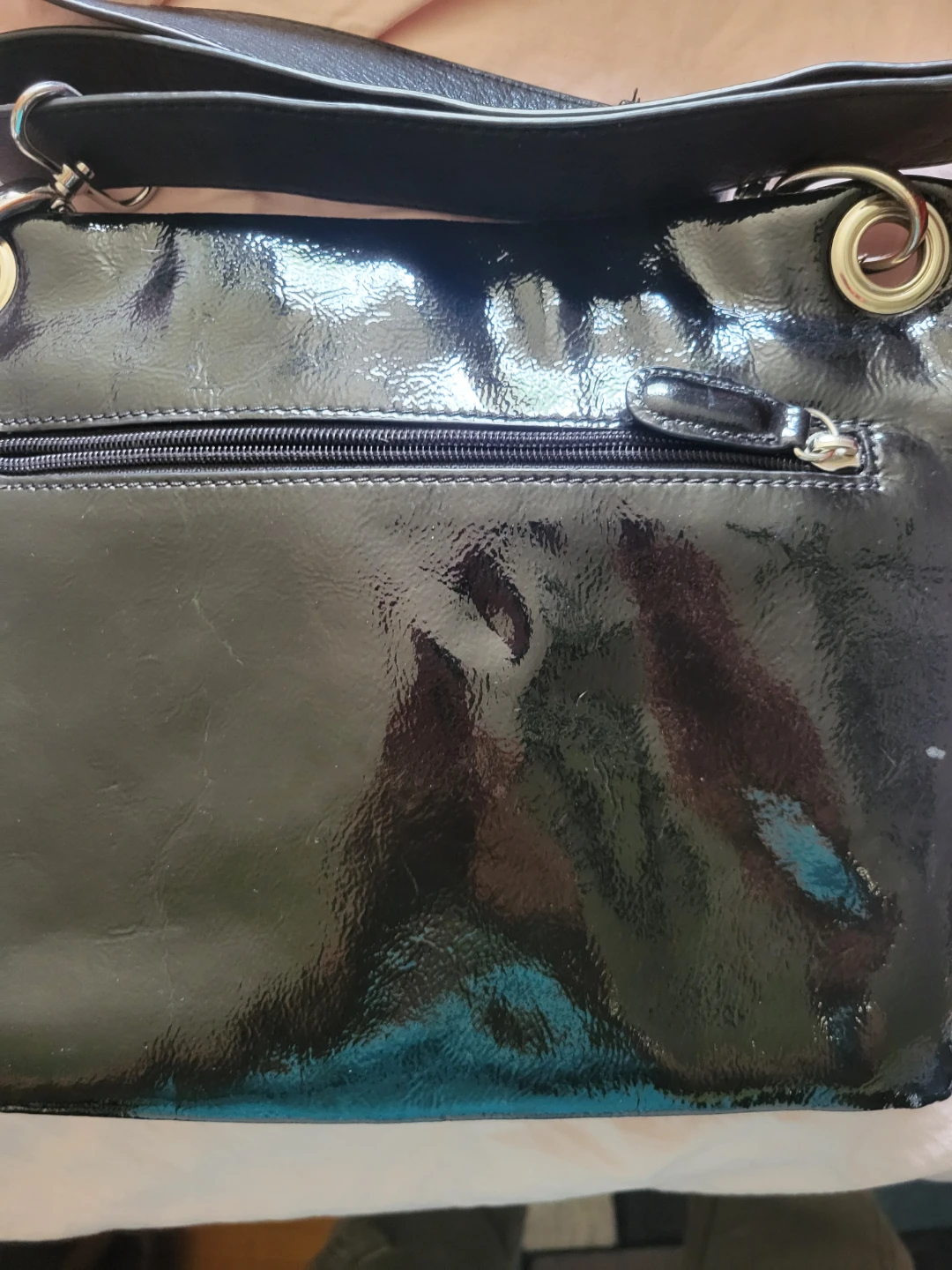 Black Patent Leather Shoulder Bag - photo 2