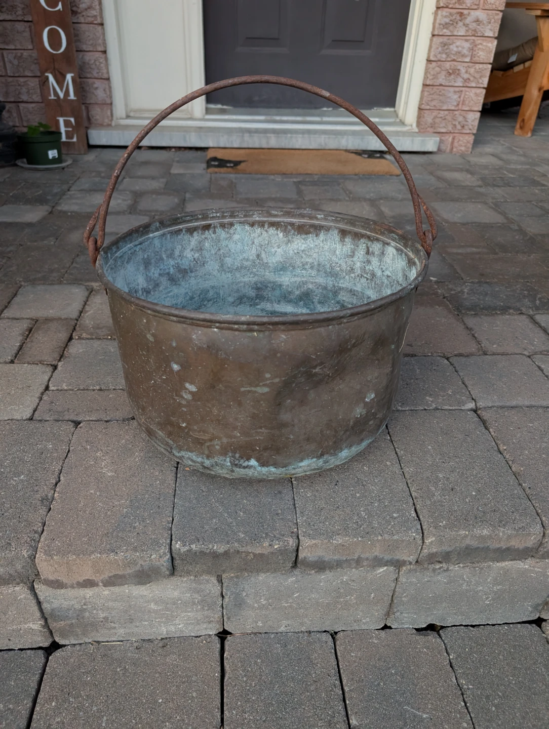 Vintage Copper Pot with iron Handle