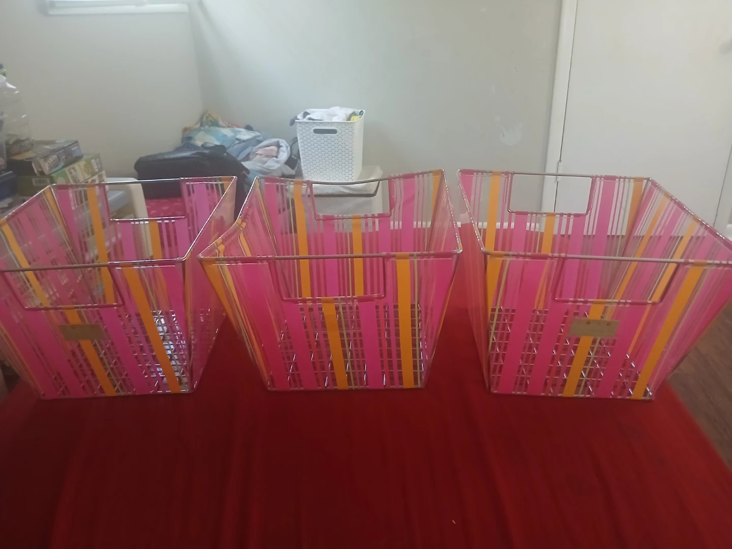 Set of 3 Striped Storage Baskets