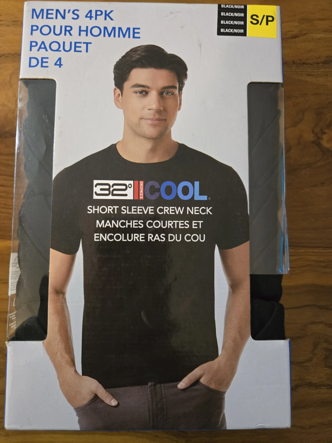 32° Cool Men's 4pk Short Sleeve Crew Neck T-Shirts S/P Black