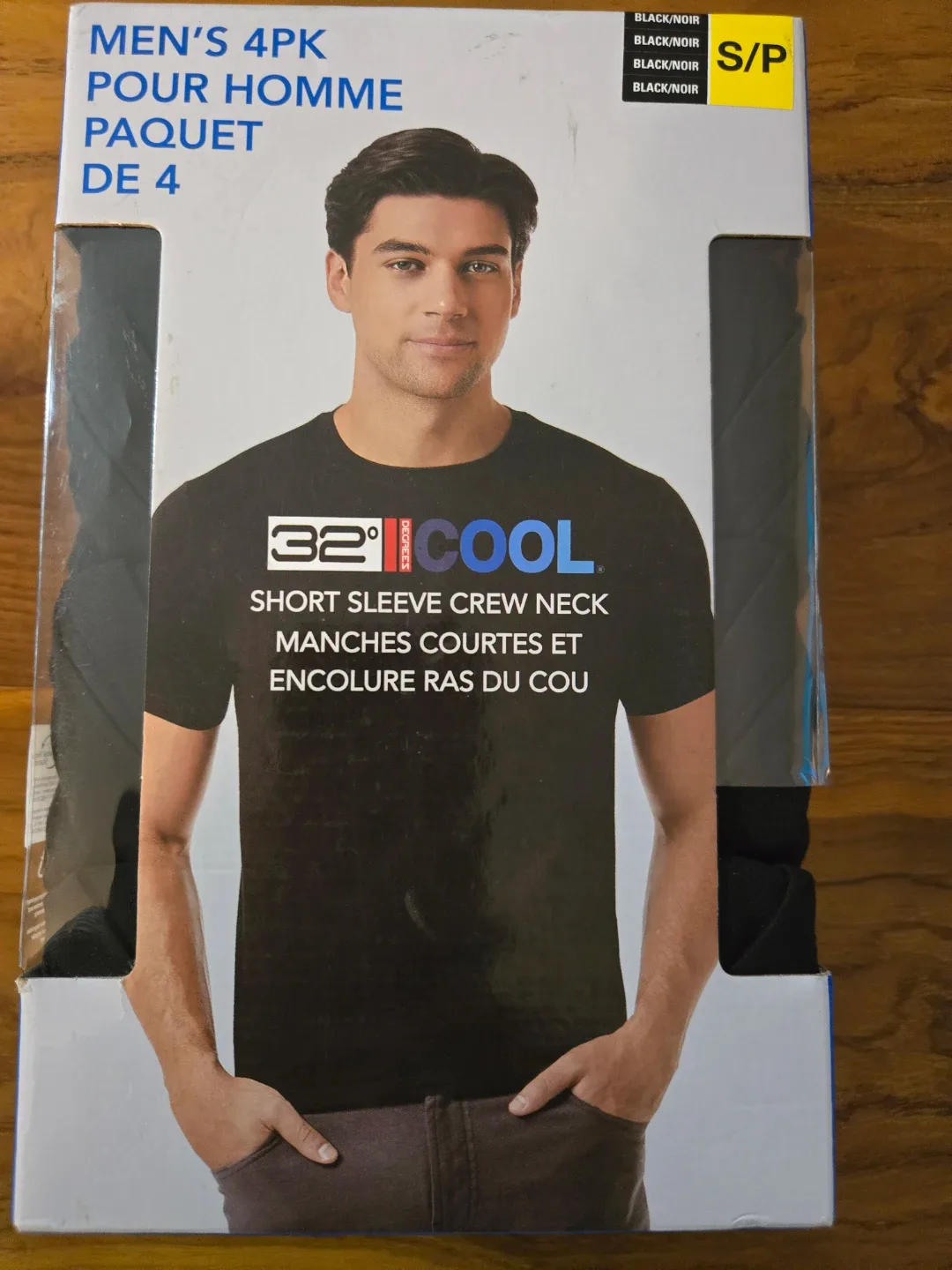 32° Cool Men's 4pk Short Sleeve Crew Neck T-Shirts S/P Black