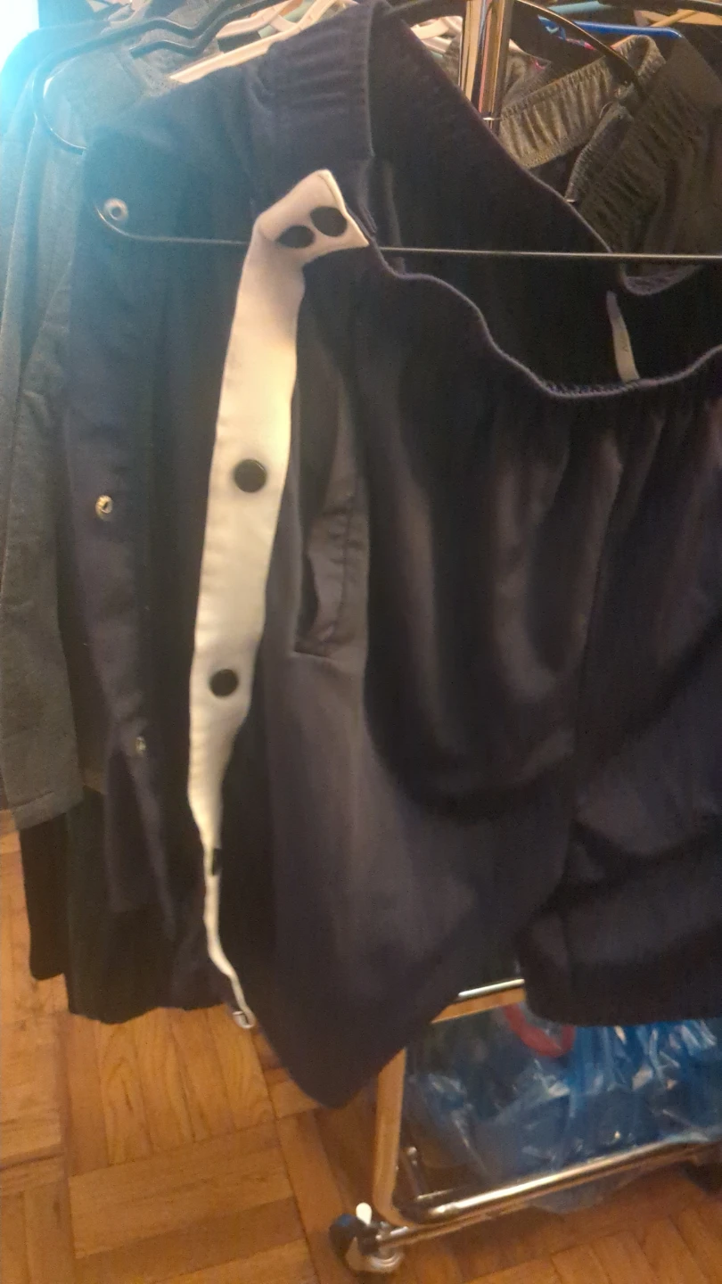 Navy Snap Button Track Pants - photo 2