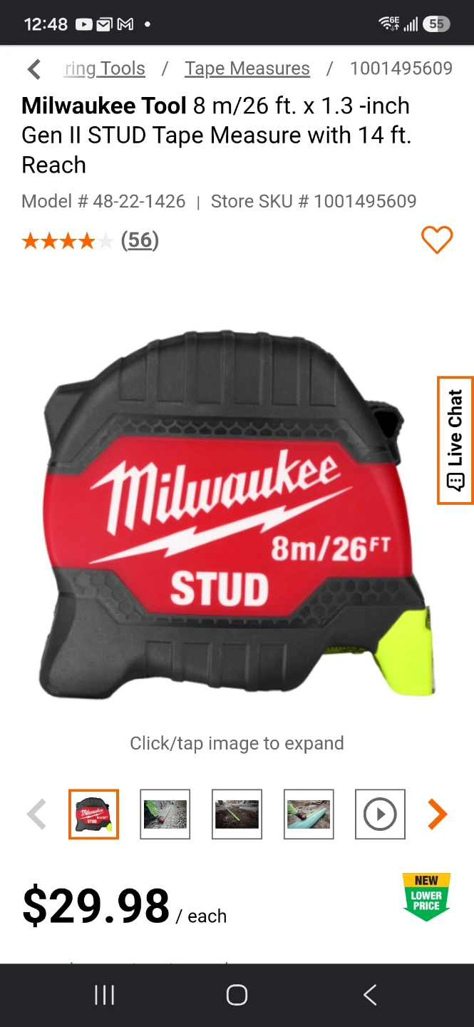 Milwaukee Stud Tape Measure 8m/26ft