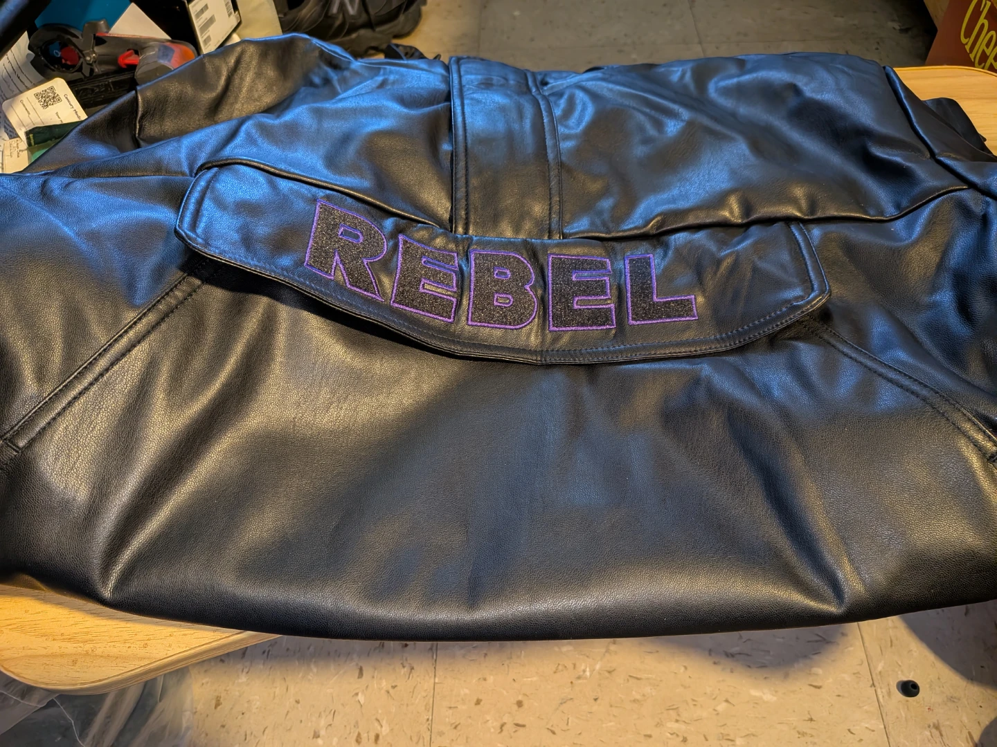 Black Faux Leather "Rebel" Jacket - photo 3